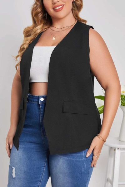 Shein vest con solapa plus