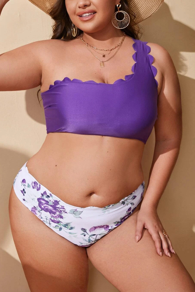 Shein bikini plus con estampado floral